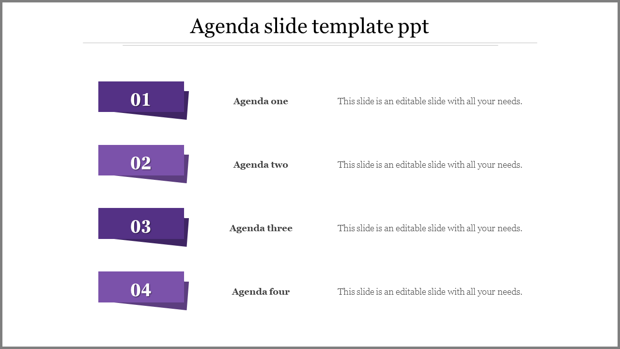 Free - Ready To Use Agenda Slide Template PPT and Google Slides 